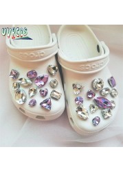 1 مجموعة اليدوية croبها بنفسك Crocs Charms بلينغ JIBZ إبزيم حجر الراين اكسسوارات سلسلة معدنية تسد حديقة حذاء الديكور الفتيات 지지