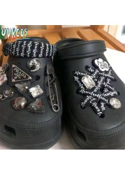 1 مجموعة اليدوية croبها بنفسك Crocs Charms بلينغ JIBZ إبزيم حجر الراين اكسسوارات سلسلة معدنية تسد حديقة حذاء الديكور الفتيات 지지