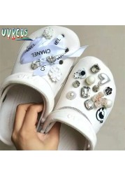 1 مجموعة اليدوية croبها بنفسك Crocs Charms بلينغ JIBZ إبزيم حجر الراين اكسسوارات سلسلة معدنية تسد حديقة حذاء الديكور الفتيات 지지