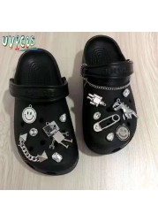 1 مجموعة اليدوية croبها بنفسك Crocs Charms بلينغ JIBZ إبزيم حجر الراين اكسسوارات سلسلة معدنية تسد حديقة حذاء الديكور الفتيات 지지