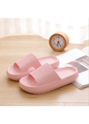 Luciyever Men Women Thick Platform Home Slippers Fashion Non-slip EVA Bathroom Slides Woman Sandals 2022 Summer Soft Flip Flops