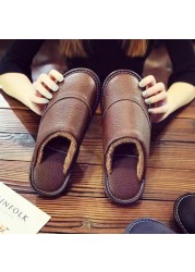2021 New Arrival Runway Shoes Men Leather Home Slippers Unisex Flat Round Toe Wear Resitant Fashion Shoes Man Slippers