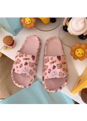 Cute Cow Slippers Female Summer Home Indoor Slippers Slides Non-slip Bath Shoes Beach Sandals Outdoor Comfortable Platform