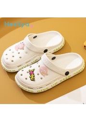 Summer Slippers Women Leisure Hole Shoes Indoor Outdoor Baotou Slippers Breathable Non-slip Garden Beach Shoes Fashion Shoes