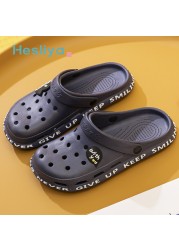 Summer Slippers Women Leisure Hole Shoes Indoor Outdoor Baotou Slippers Breathable Non-slip Garden Beach Shoes Fashion Shoes