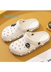 Summer Slippers Women Leisure Hole Shoes Indoor Outdoor Baotou Slippers Breathable Non-slip Garden Beach Shoes Fashion Shoes