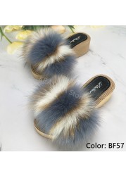 Luxury Woman Platform Shoes Women Wedges Slippers Female Fluffy Slippers Women's Sandals Heel Flip Flop Sandal Summer New 2022