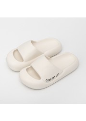 Men Women Couple Summer Slippers 2022 Beach Shoes Casual Female Solid Home Indoor Soft Bottom Slides Thickened Platform EVA Slippers