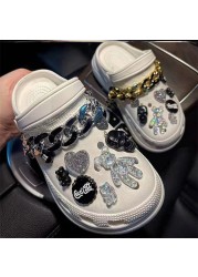 Cute Crocs Charms Luxury Designer Rhinestone Bling Pearl Chain for Croc Shoe Flower Accessories Gift for Clog Girl