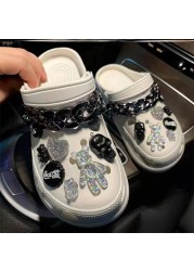 Cute Crocs Charms Luxury Designer Rhinestone Bling Pearl Chain for Croc Shoe Flower Accessories Gift for Clog Girl