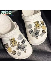 Cute Crocs Charms Luxury Designer Rhinestone Bling Pearl Chain for Croc Shoe Flower Accessories Gift for Clog Girl