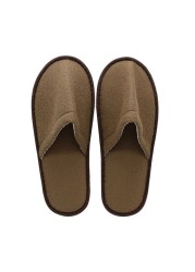 1 Pair Simple Unisex Solid Color Slippers Hotel Travel Spa Portable Men Slippers Disposable Guest Home Indoor Cloth Men Slippers