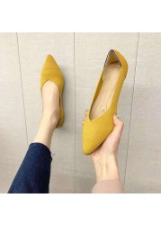 Spring and autumn flat shoes fashion leisure women's flat shoes pointed knitting elastic comfortable boutique shoes