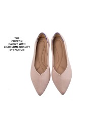 Spring and autumn flat shoes fashion leisure women's flat shoes pointed knitting elastic comfortable boutique shoes