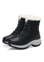 New winter women boots high quality keep warm mid-calf snow boots women lace-up comfortable ladies boots chausiras femme