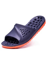 Mens Badslippers Casual Non-slip Slides Summer Massage Flip Flops Bathroom Beach Slippers Fashion Soft Sole Mens Massage Sandals