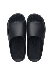 Thin Bottom Slippers Women Striped Soft Bottom Plastic Slippers Indoor Home Noise Reduction Sandals Bathroom Non-slip Flip Flops