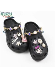 1 Set Crocs Charms Luxury Designer Accessories For Girls Gift JIBZ Handmade Anime Accessories Macaron Butterfly Badges 2022지츠