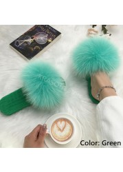 Ladies Slippers Flat Flip Flops Women Shoes Soft Luxury House Platforms Sandals Real Fur Slides Summer Fluffy Fashion Slippers