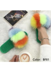 Ladies Slippers Flat Flip Flops Women Shoes Soft Luxury House Platforms Sandals Real Fur Slides Summer Fluffy Fashion Slippers