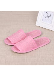 1 Pair Hemp Slippers Simple Men Women Hotel Travel Spa Portable Folding House Disposable Home Guest Indoor Slippers Plus Size