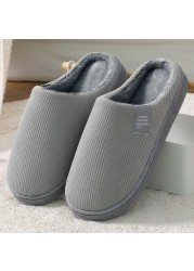 2021 winter women slippers eva waterproof warm plush home shoes ladies non-slip indoor soft sole cotton slides couple shoes