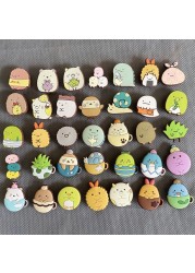 Free Shipping 25-50pcs Croc Trinket Package Designer Cartoon Food Animal PVC Clogs Wristbands Shoes Decoration Party Favors Wholesale