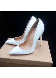 Extreme high heels pointed toe new ladies sexy high-heeled shoes women wedding party shoes pure color all-match