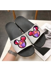 Women Cartoon Slippers Summer Indoor Slippers Cute Animal Beach Flip Flops Bathroom Home Slippers Non-slip Bathroom Home Slides