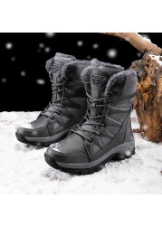 SOLIBEN New Winter Men Women Warm Snow Boots Botas De Neve Sabatos De Reflective Padded Winter Boots Boots Platform Boots