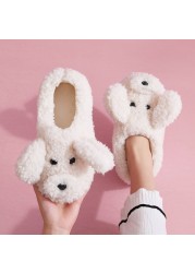 Women Winter Cute Animal Slippers Fashion Kawaii Fluffy Winter Warm Slippers Female Cartoon Milk Cow Indoor Slippers Funny Shoes