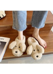 Women Winter Cute Animal Slippers Fashion Kawaii Fluffy Winter Warm Slippers Female Cartoon Milk Cow Indoor Slippers Funny Shoes