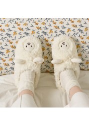 Women Winter Cute Animal Slippers Fashion Kawaii Fluffy Winter Warm Slippers Female Cartoon Milk Cow Indoor Slippers Funny Shoes