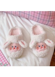 Women Winter Cute Animal Slippers Fashion Kawaii Fluffy Winter Warm Slippers Female Cartoon Milk Cow Indoor Slippers Funny Shoes