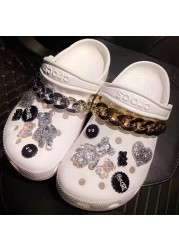 Luxury Charms for Crocs JIBZ Designer Clog Shoes Embellishment Flower Metallic Pearl Shoe Accessories Bling Rhinestone Croc Charms