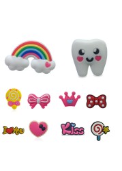 50pcs Cute Animal Flower PVC Shoe Charms Dogs Cat Unicorn Shoe Buckle Zodiac Shoes Accessories Rainbow Ornaments Kids Gift