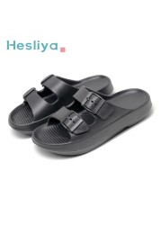 cloud slippers women summer double buckle beach sandals thick platform shoes outdoor couple flip flops cork bottom birkenstock