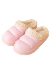 Men and women winter slippers fur slippers passionate and comfortable garden clogs mules slippers home cotton shoes couple indoor slippers