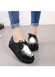 Creepers Casual Shoes Woman Plus Size Sneakers Women Shoes Ladies Platform Shoes 2022 Lace-up Women Flats Female Shoes Loafers