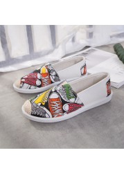 Single Flat Bottom Lazy Fisherman Canvas Shoes 2022 New Style Casual Korean White Canvas Women's Shoes