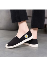 Single Flat Bottom Lazy Fisherman Canvas Shoes 2022 New Style Casual Korean White Canvas Women's Shoes