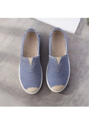 Single Flat Bottom Lazy Fisherman Canvas Shoes 2022 New Style Casual Korean White Canvas Women's Shoes