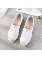 Single Flat Bottom Lazy Fisherman Canvas Shoes 2022 New Style Casual Korean White Canvas Women's Shoes