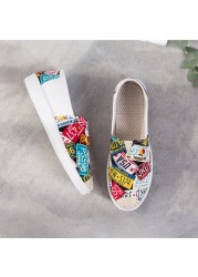 Single Flat Bottom Lazy Fisherman Canvas Shoes 2022 New Style Casual Korean White Canvas Women's Shoes