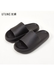 UTUNE EVA Slides Women Platform Slippers Summer Indoor Shoes Bathroom Beach Sandals Men Outside Non-slip Pink Slippers for Woman