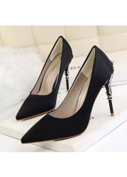 2022 Summer Women Glitter Rhinestones High Heel Shoes Spring Luxury Genuine Leather Pointed Sexy Crystal Party Wedding Shoes