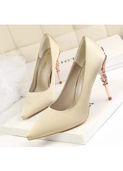 2022 Summer Women Glitter Rhinestones High Heel Shoes Spring Luxury Genuine Leather Pointed Sexy Crystal Party Wedding Shoes