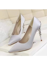 2022 Summer Women Glitter Rhinestones High Heel Shoes Spring Luxury Genuine Leather Pointed Sexy Crystal Party Wedding Shoes