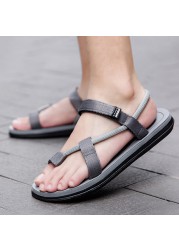 Men Sandals Summer Beach Outdoor Slippers Personality Indoor Couple Casual Shoes Black Velcro Non-slip Men Flip Flop Pantuflas