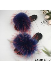 women flip flops summer fluffy slippers luxury real fur slides for women fluffy sliders jelly shoes woman flat sandals with fur